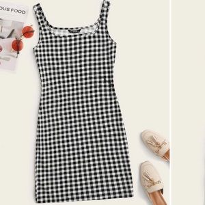 Black and white plaid dress